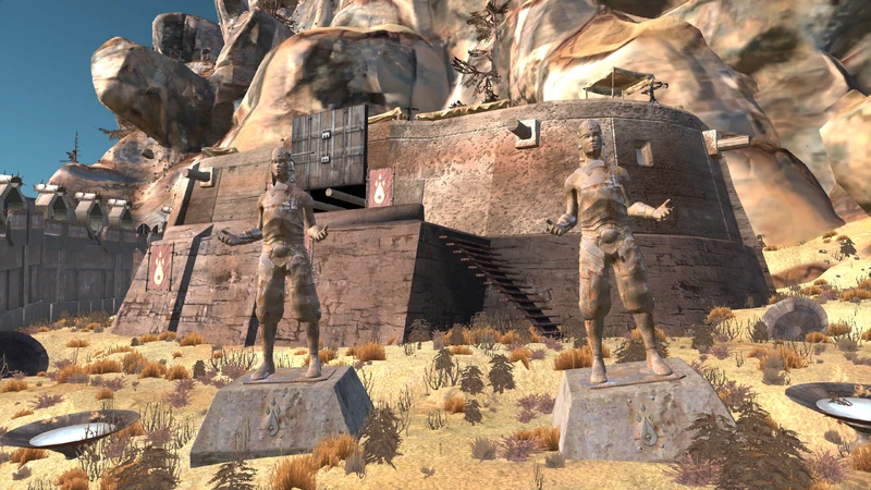 Phoenix statues in the throne precinct