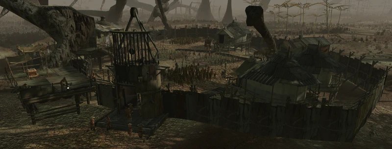 Grayflayer Village: nominally home to the Swampers, in practice Grayflayer turf