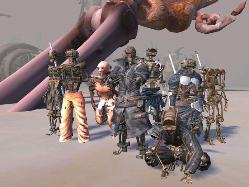 Several skeleton types side by side — different heads, frames and wear