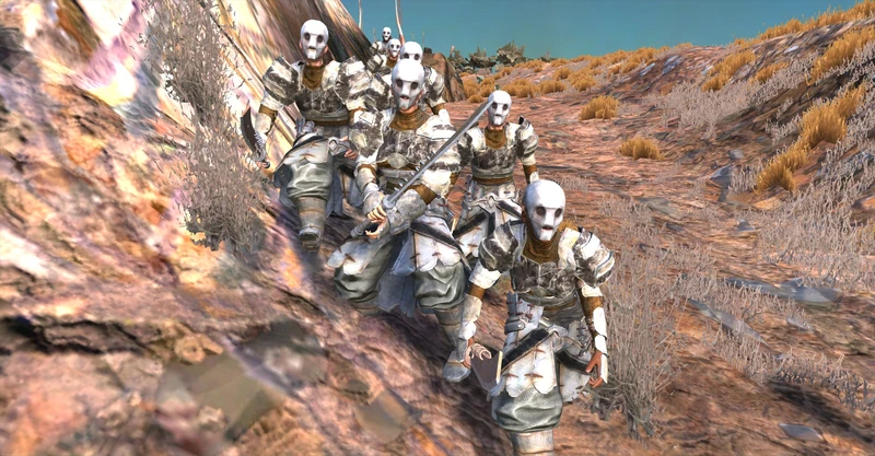 A Skeleton Bandit — in reality a human in a mask