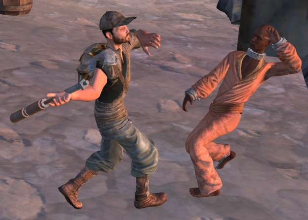 A slaver beating a slave